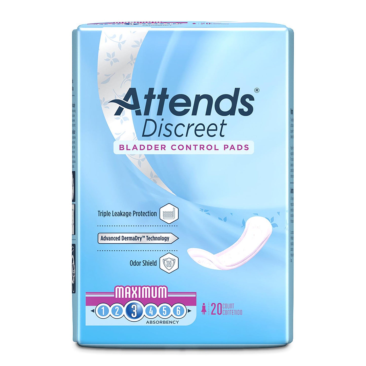 PAD, BLADDER CNTRL ATTENDS DISCREET MAX