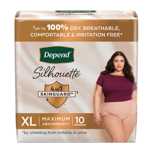 UNDERWEAR, DEPEND SILHOUETTE MAX ABSRB FML XLG