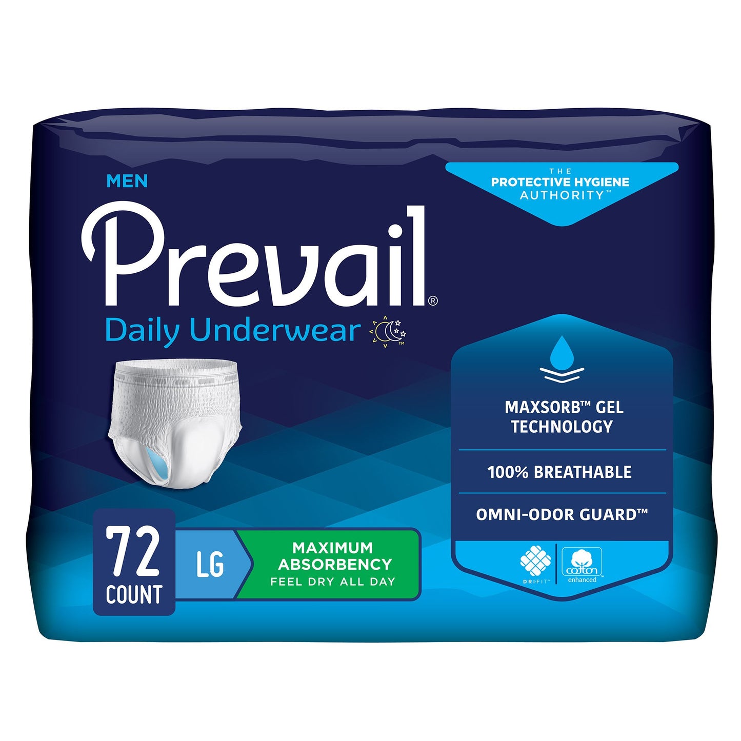 UNDERWEAR, PREVAIL MEN 38"-50"LG