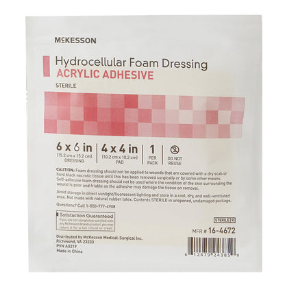 DRESSING, HYDROCELLULAR ADH STR FOAM 6"X6"
