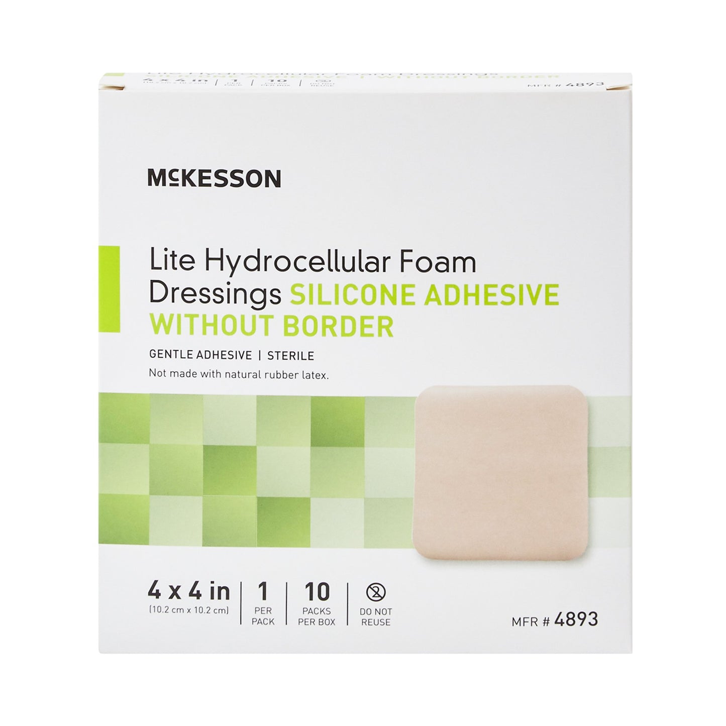 FOAM, ADH SIL LT W/O BORDER 4"X4"