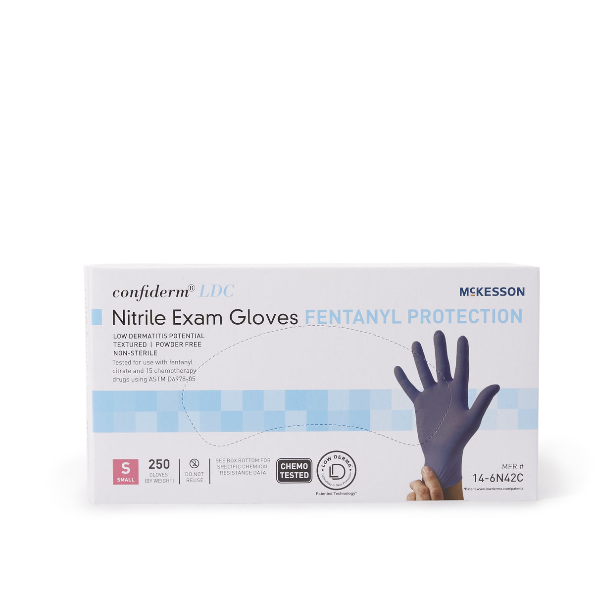 GLOVE, EXAM NTRL SM N/S CHEMOLDC BLU