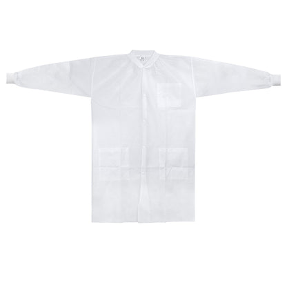 COAT, LAB KNITCUFF LF WHT SM/MED