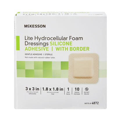 FOAM, ADH SIL LT W/BORDER 3"X3"