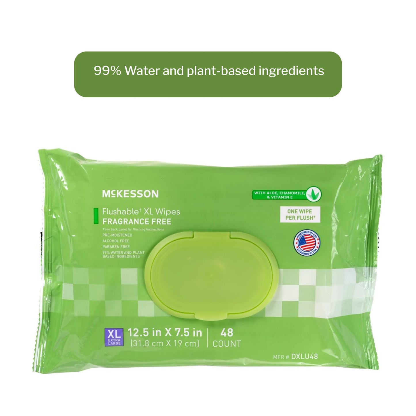 WIPE, WET FLUSHABLE XL UNSCNTDSFT PK W/LID