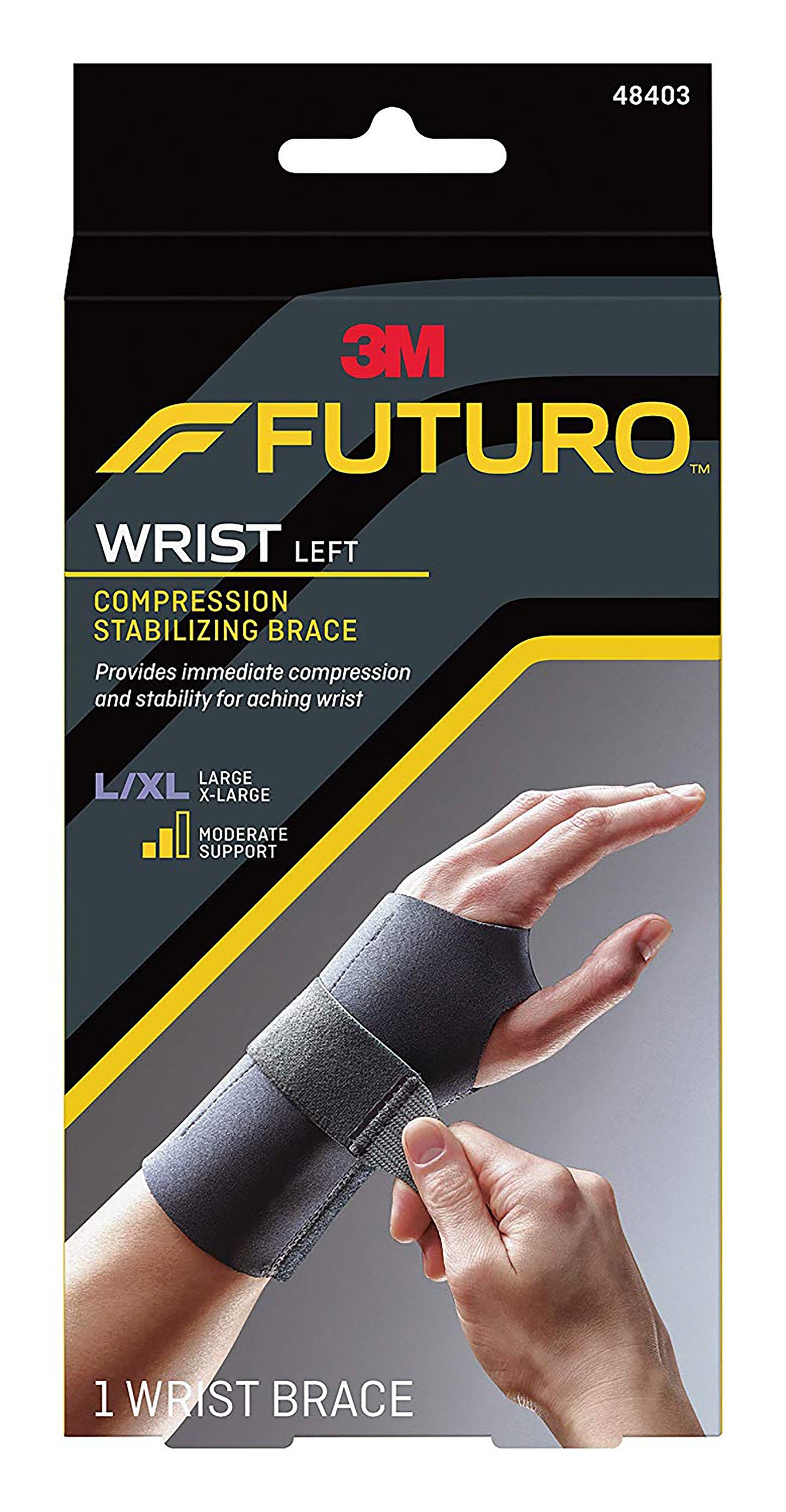 WRIST SUPPORT, COMPRESSION LTHND LG/XL 1.5X3.75X7.