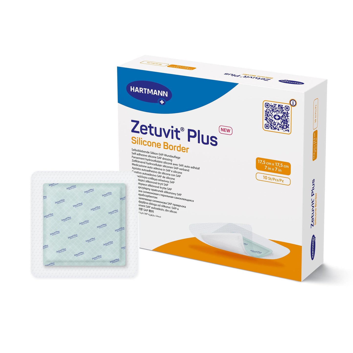 DRESSING, WND ZETUVIT + SAP BRDR SIL ADH 7"X7"