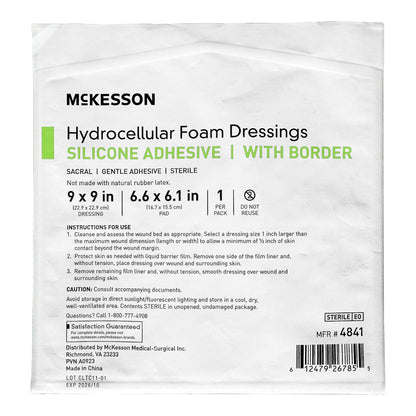 FOAM, ADH SIL W/BORDER SACRAL9"X9"