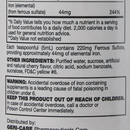 FERROUS SULFATE, LIQ 16OZ