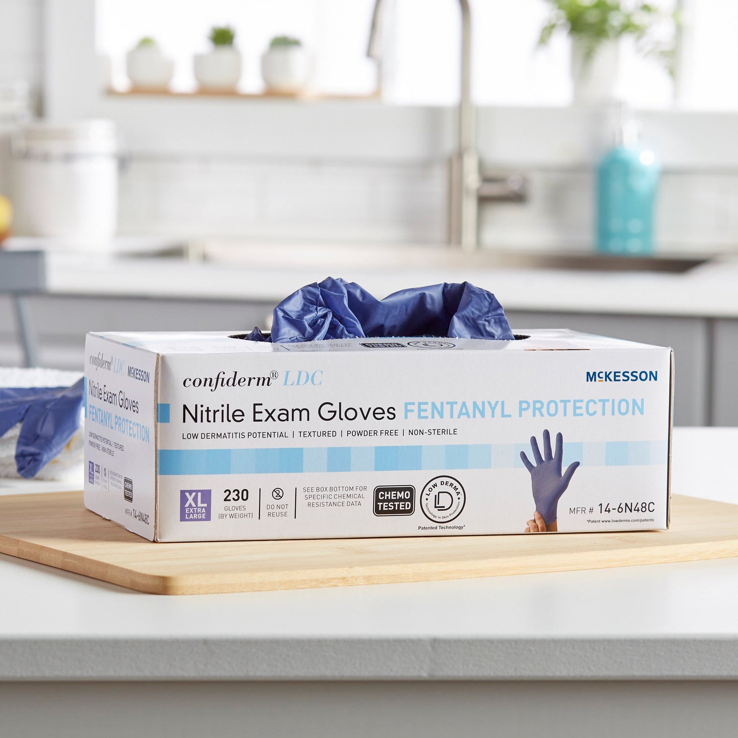 GLOVE, EXAM NTRL XL N/S CHEMOLDC BLU