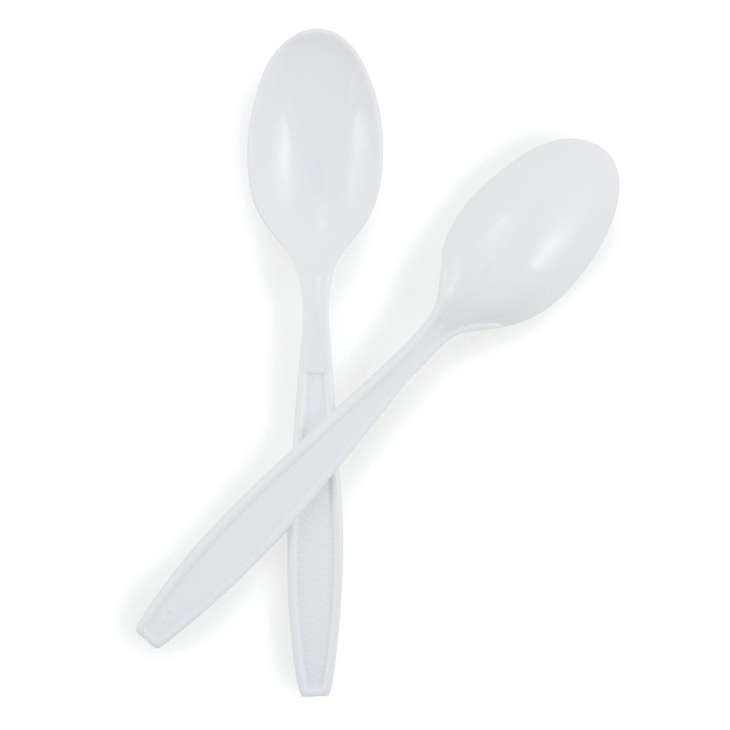 SPOON, PLASTIC HVY WGHT WHT 6"