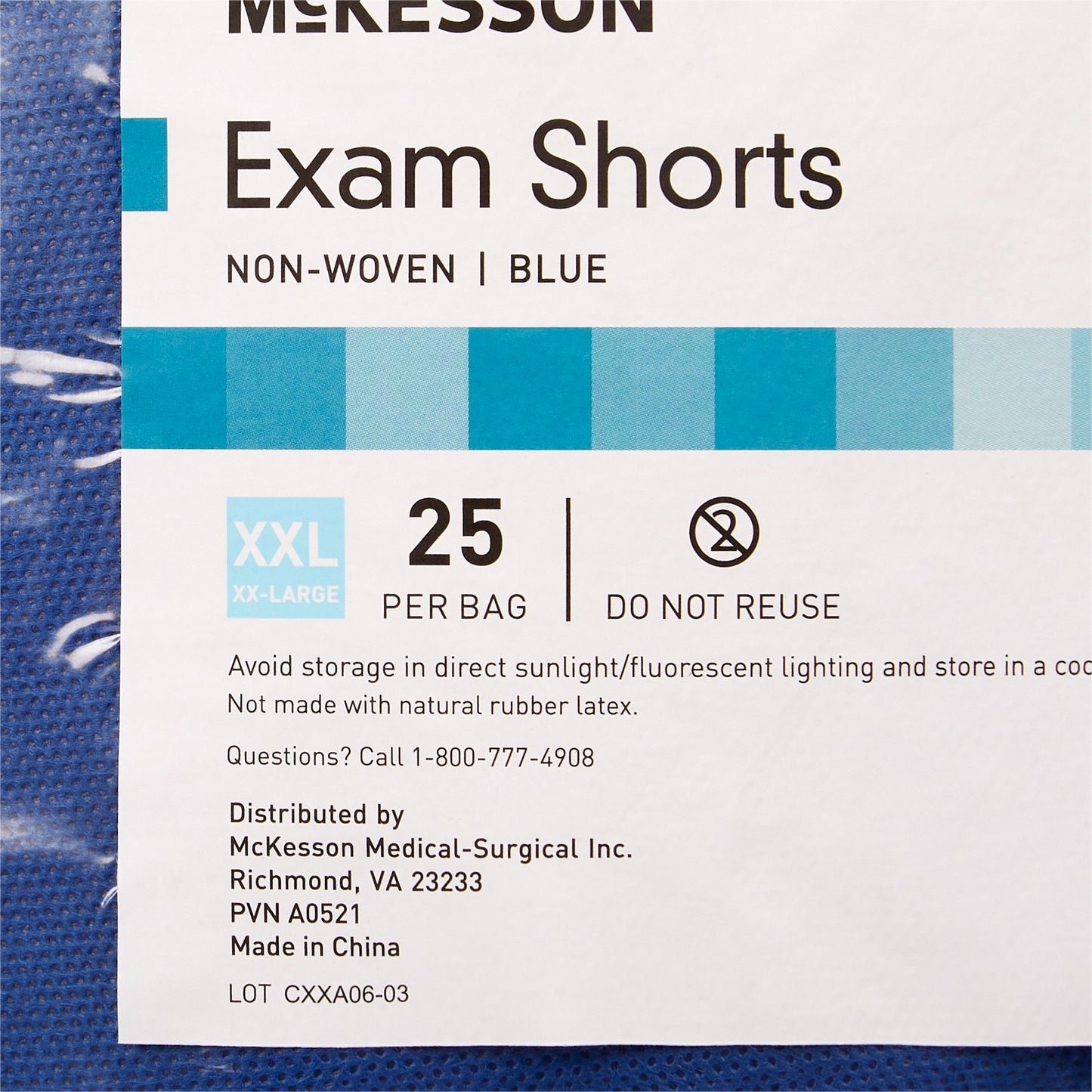 SHORTS, EXAM ORTHO BLU 2XLG UPTO 60"