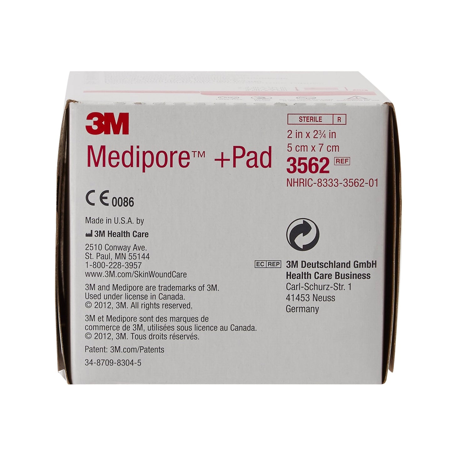 DRESSING, SOFT CLOTH MEDIPORE+PAD 2"X2 3/4"