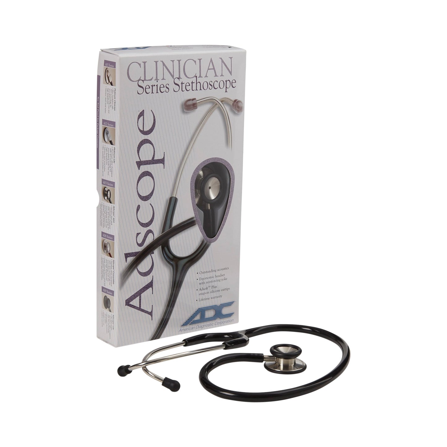 STETHOSCOPE, NURSES S/STL BLKADLT