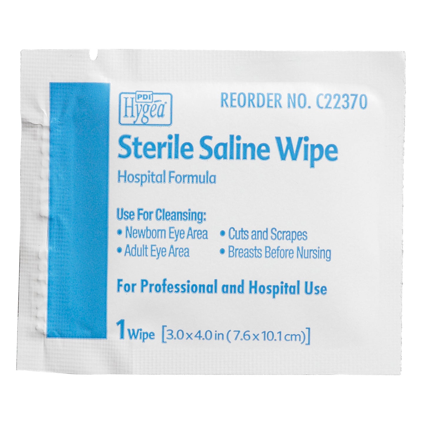 WIPE, ISOTONIC SALINE STR 6"X4"