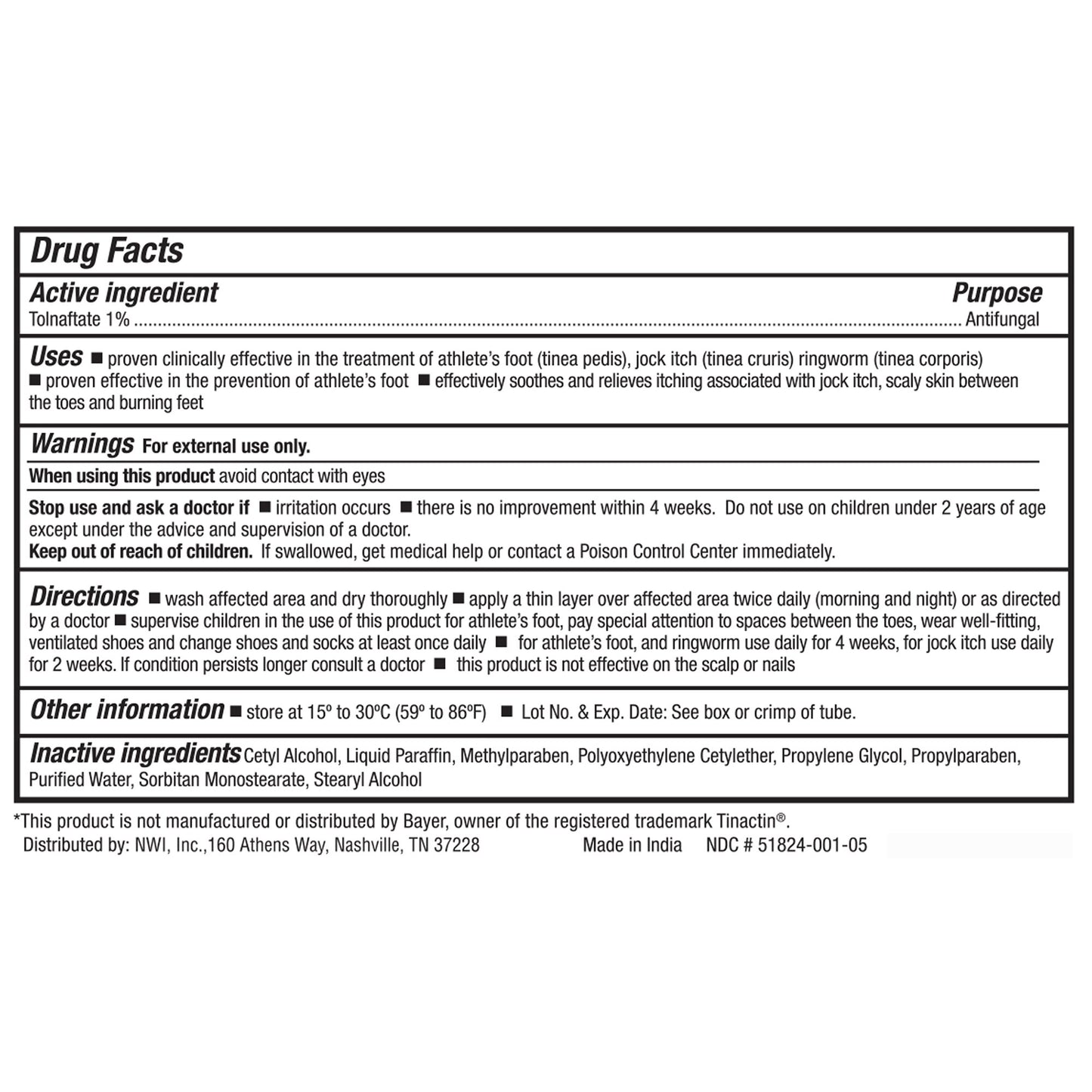 CREAM, ANTIFUNGAL .5OZ TUBE