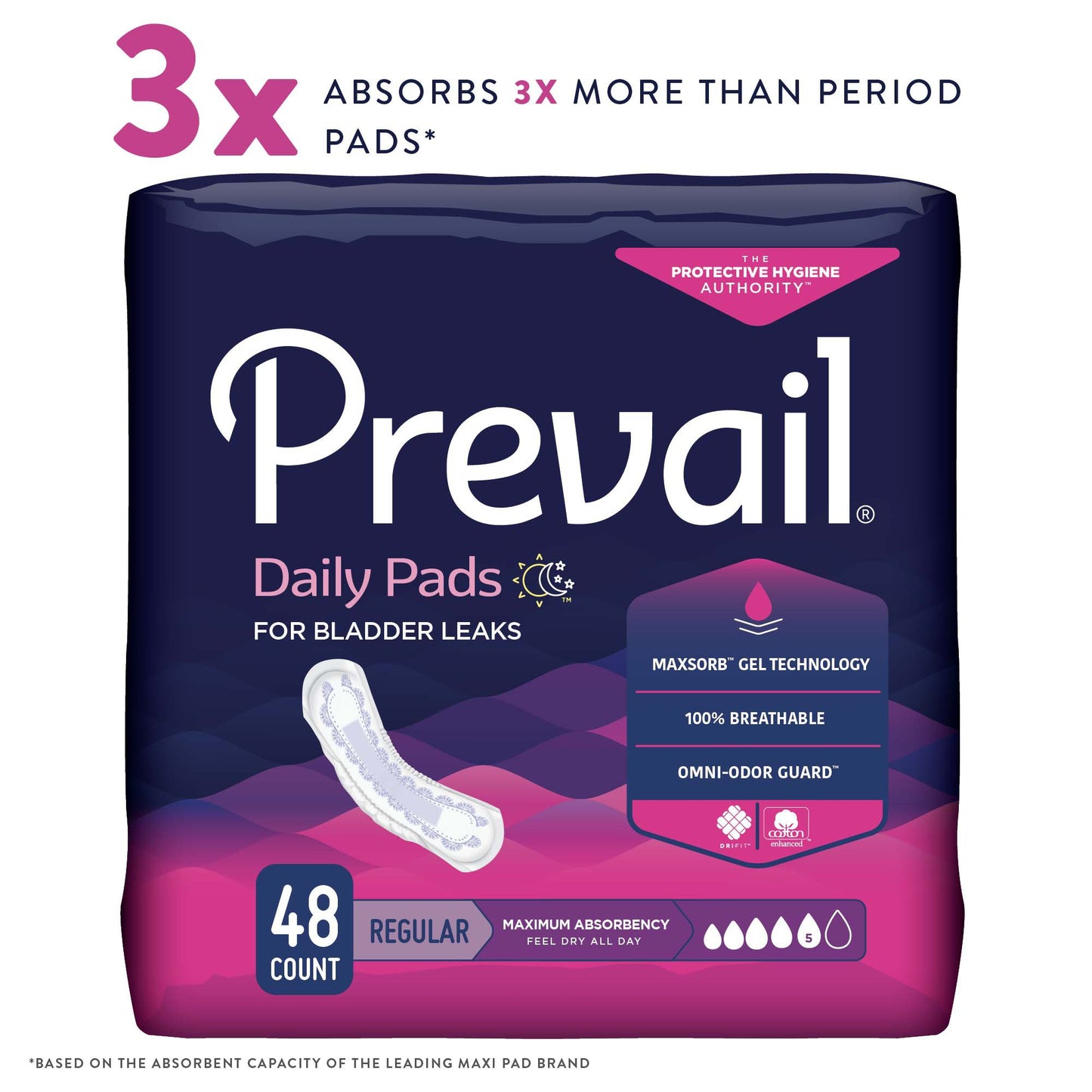 PAD, INCONT PREVAIL MAX BLADDER CNTRL