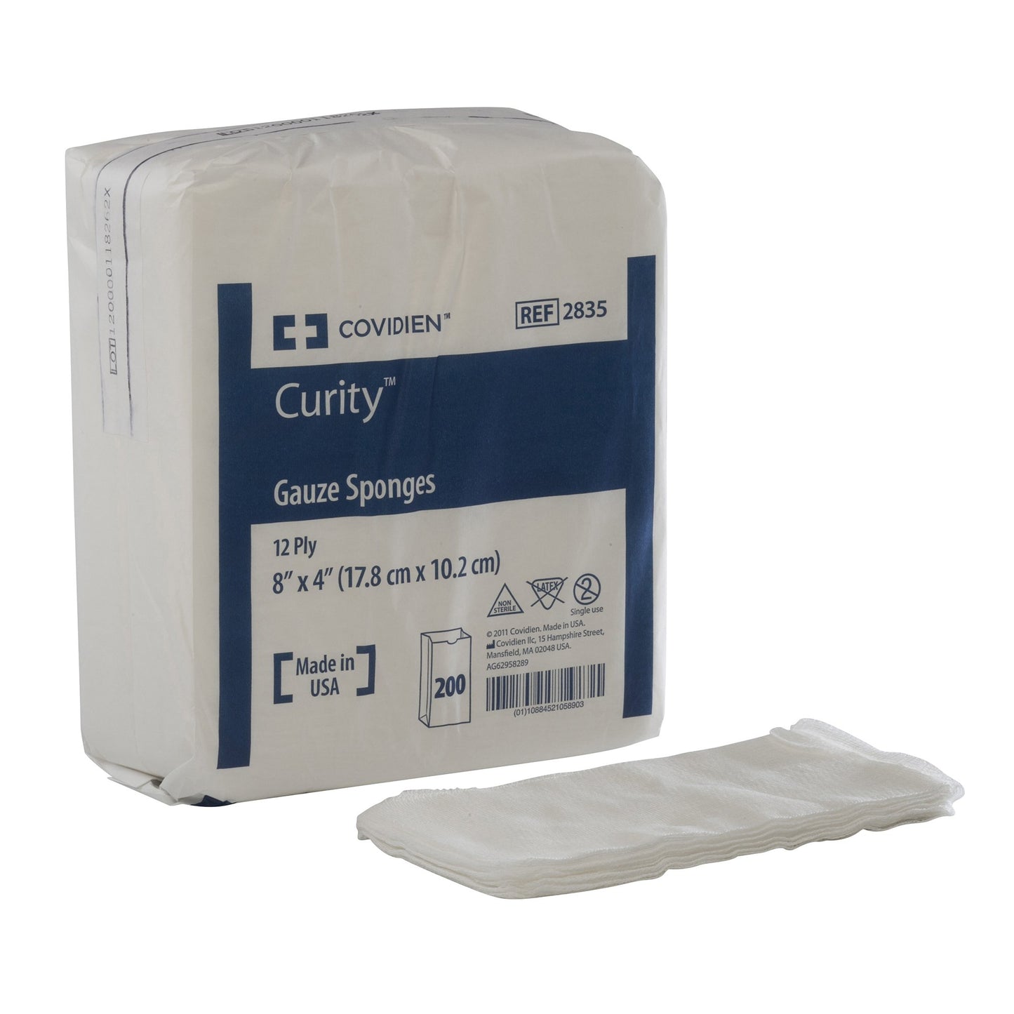 SPONGE, GAUZE 12PLY 4"X8"