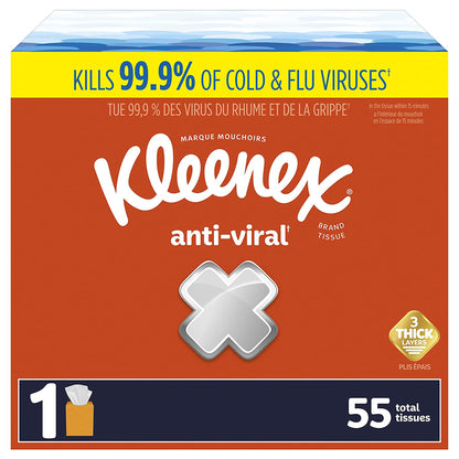 TISSUE, FACIAL KLEENEX ANTI-VIRAL UPRIGHT