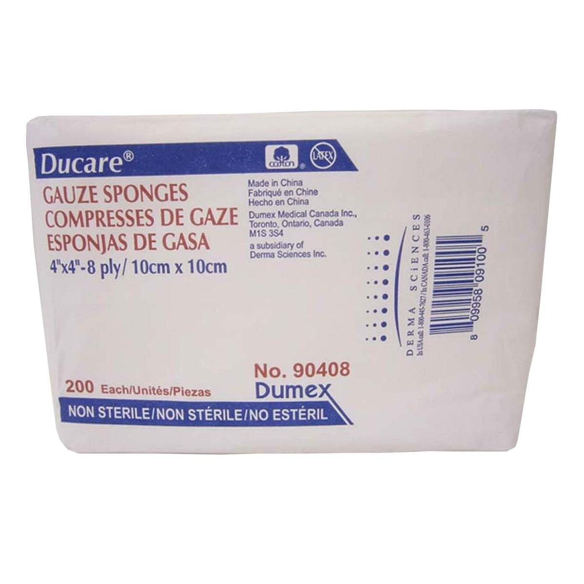 SPONGE, GAUZE 8PLY 4"X4" N/S