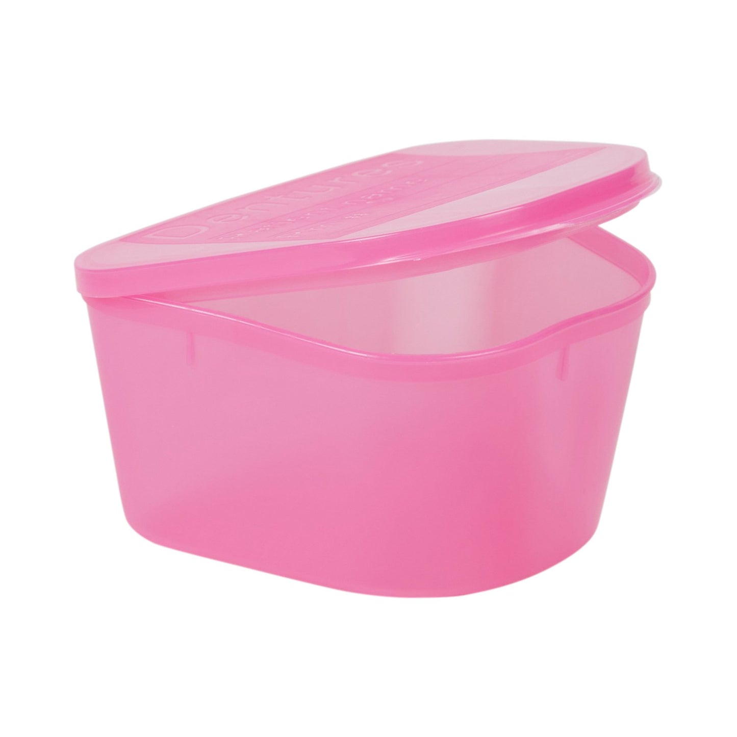 CUP, DENTURE HINGED LID PNK