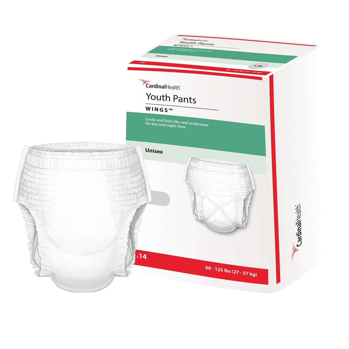 PANTS, CURITY YTH SLEEP LG/XLG 60-125LB