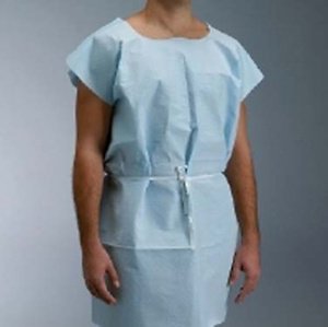 GOWN, EXAM SUPER POLY TPT HVYWT BLU 30X42