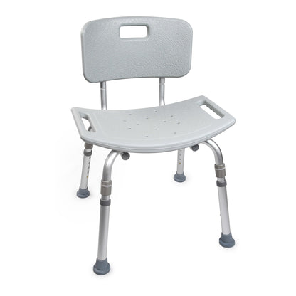 BENCH, BATH W/BCK ADJ ALUM FRAME 300LBS
