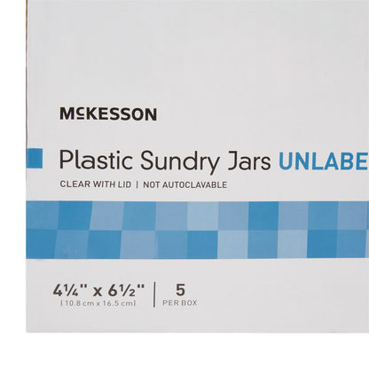 JAR, SUNDRY PLAS CLR UNLABELED6 1/2"X4 1/4"