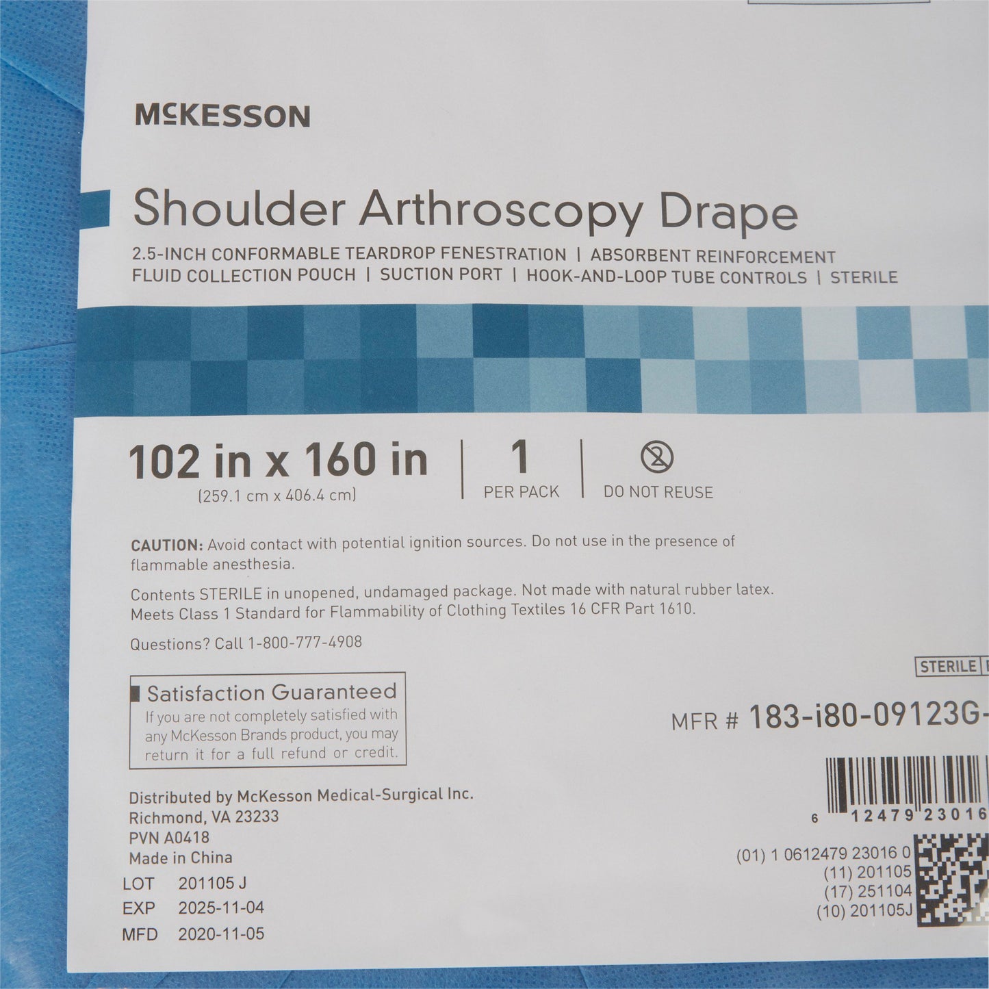 DRAPE, SURGICAL ORTHO SHLDR ARTHRO W/ABS 102"X160"