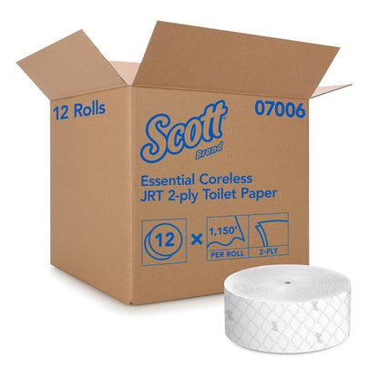 TISSUE, TOILET CORELESS JR 2PLY