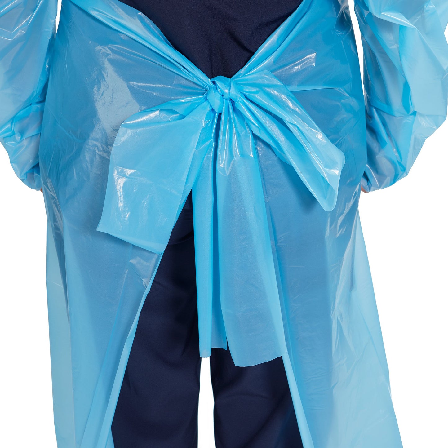 GOWN, PE/FILM NR W/THUMB LOOPCUFF/OPN BCK OSFM