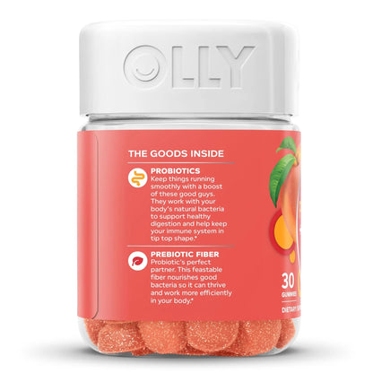 OLLY, GUMMY PROBIOTIC + PREBIOTIC PEACHY PEACH