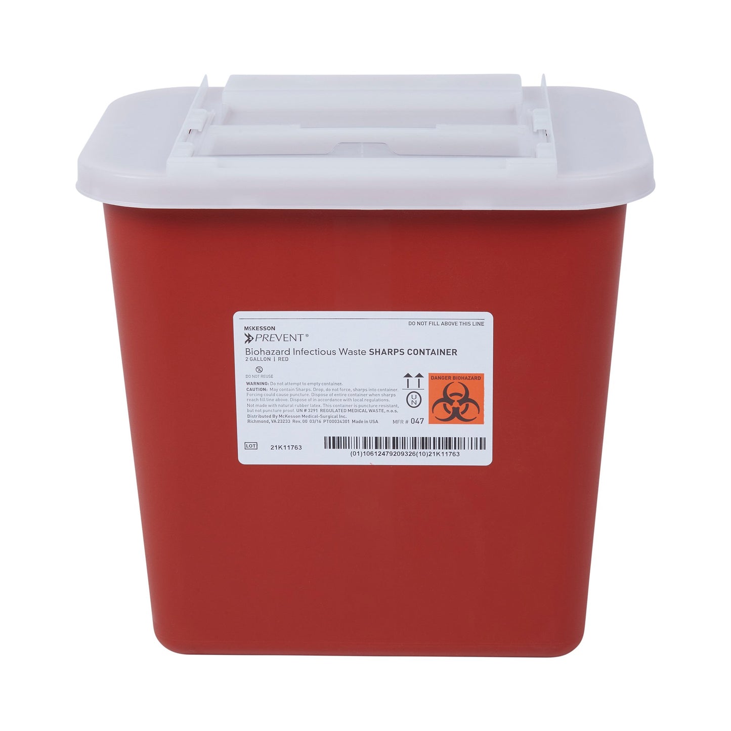 CONTAINER, SHARPS RED 2GL