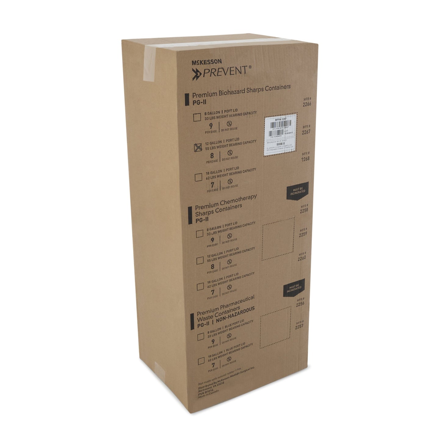 CONTAINER, SHARPS RED 12GL