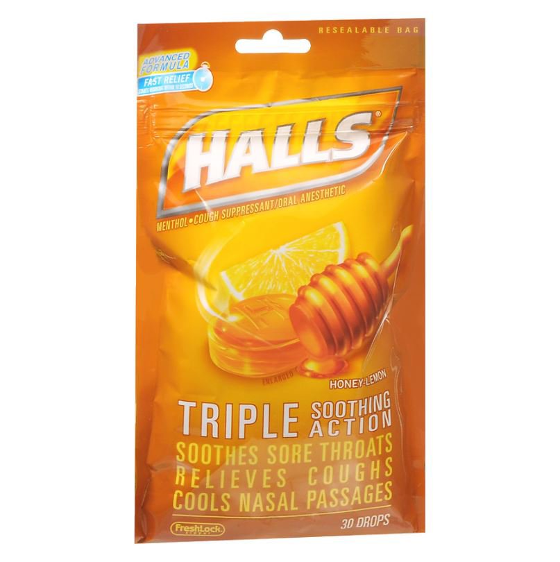HALLS COUGH, LOZ HONEY LEMON 30/EA 9CDBRY
