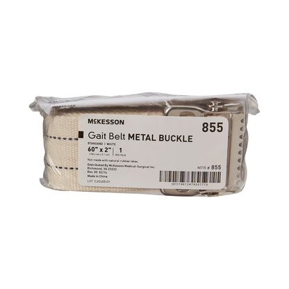 BELT, GAIT W/METAL BUCKLE WHT60"