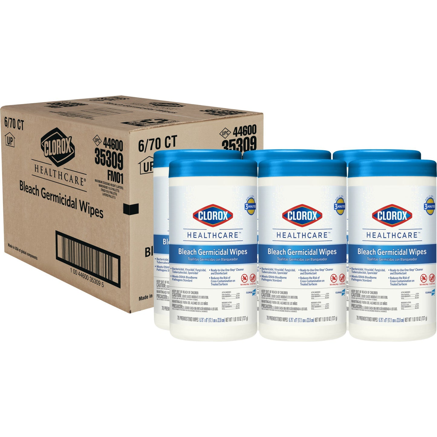 WIPE, GERMICIDAL CLOROX 6.75"XX9" 70/CT