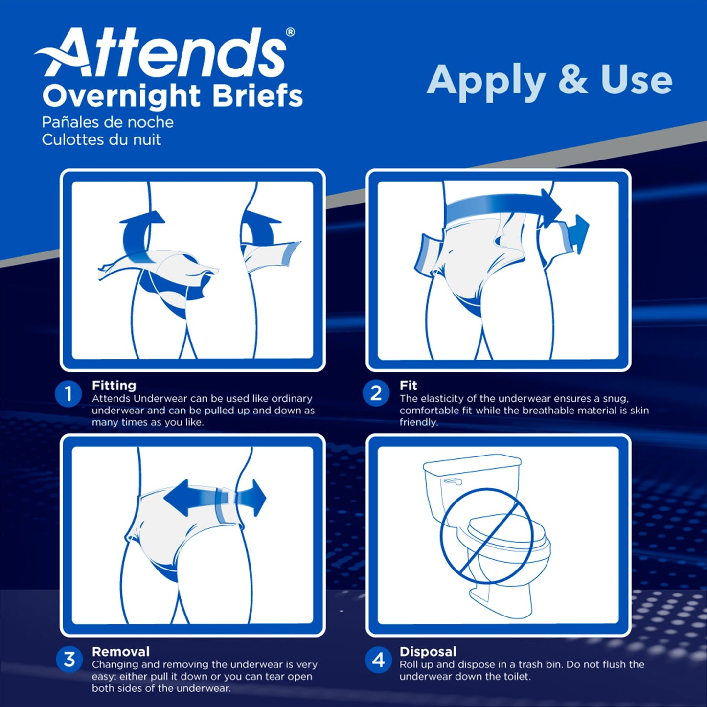 BRIEF, EXTENDED WEAR LG