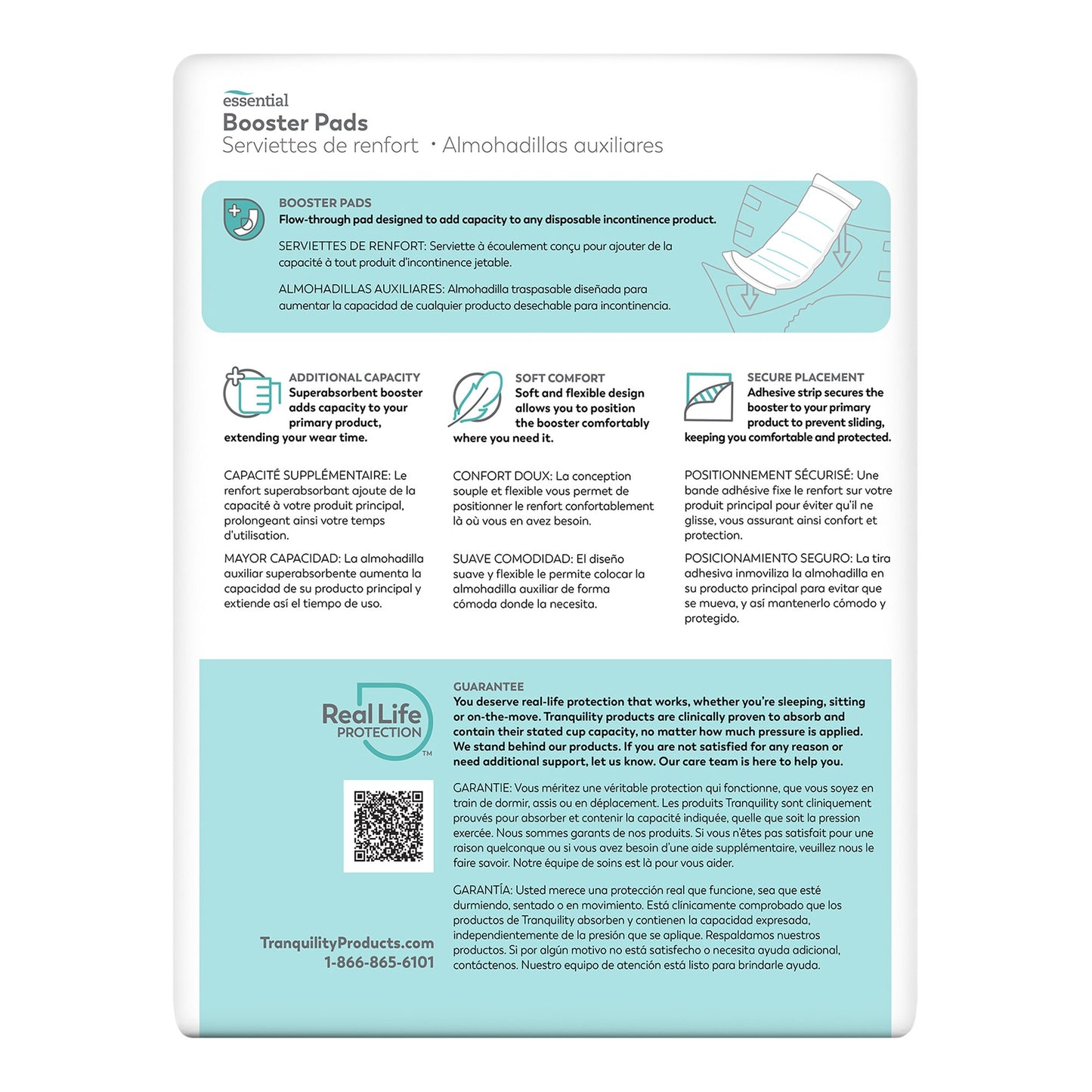PAD, BOOSTER TRANQUILITY ESSENT F/DISP UNDERGARMENT