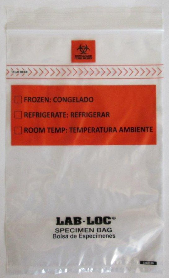 BAG, SPECIMEN CLR BIO ZIP 6X92MIL