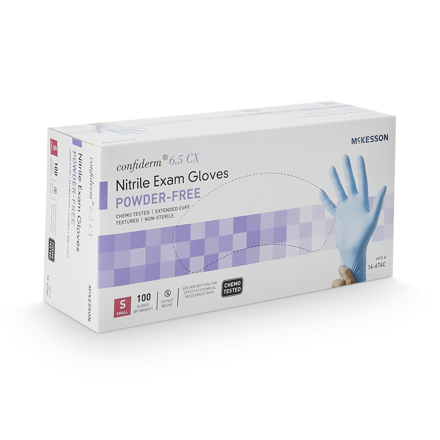GLOVE, EXAM NTRL SM N/S EXTCFCHEMO 6.5CX