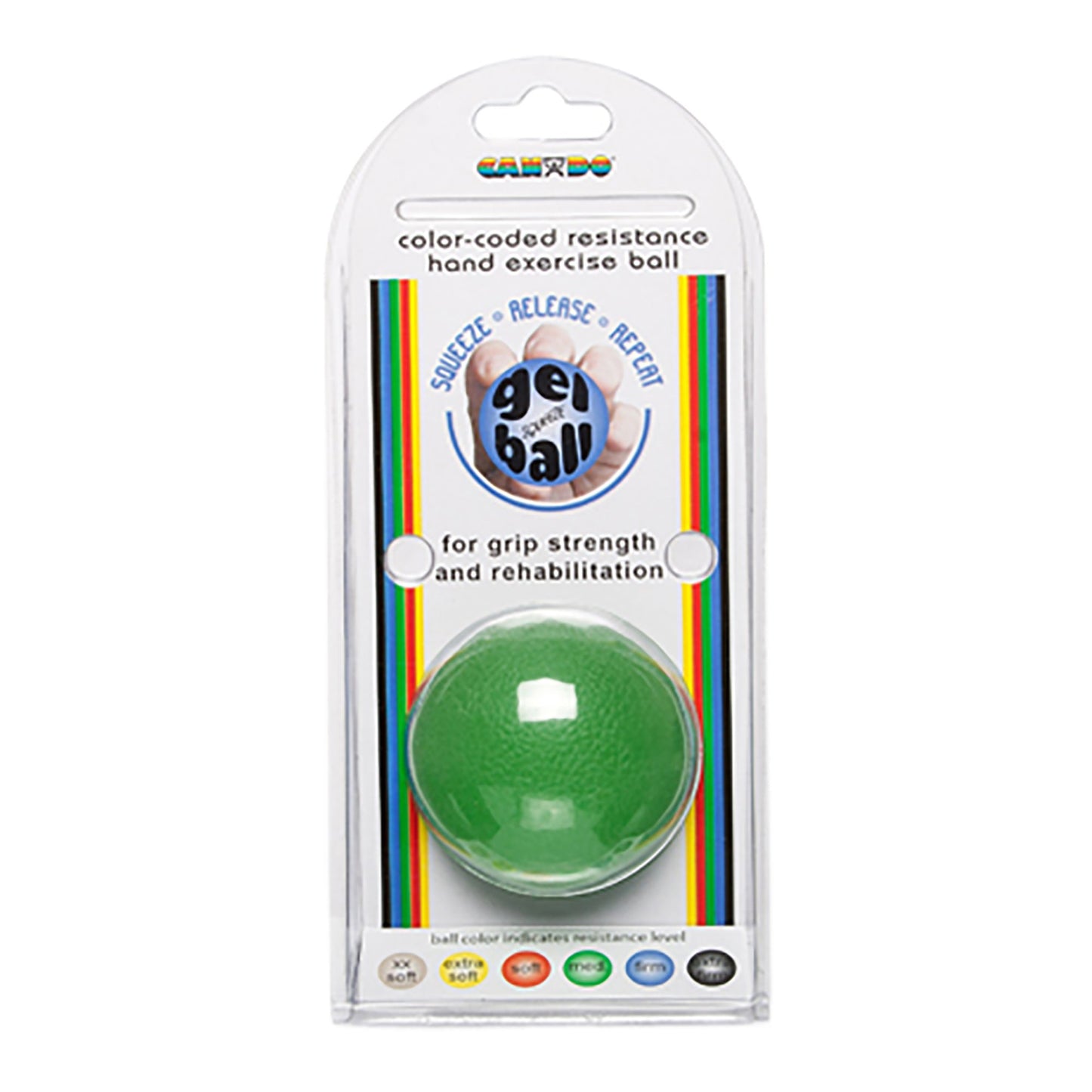 BALL, CANDO EXERCISE F/GRIP STRENGTH GRN FABENT