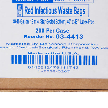 BAG, BIOHAZ RED 40X46 40-45GL17MIC .66MIL