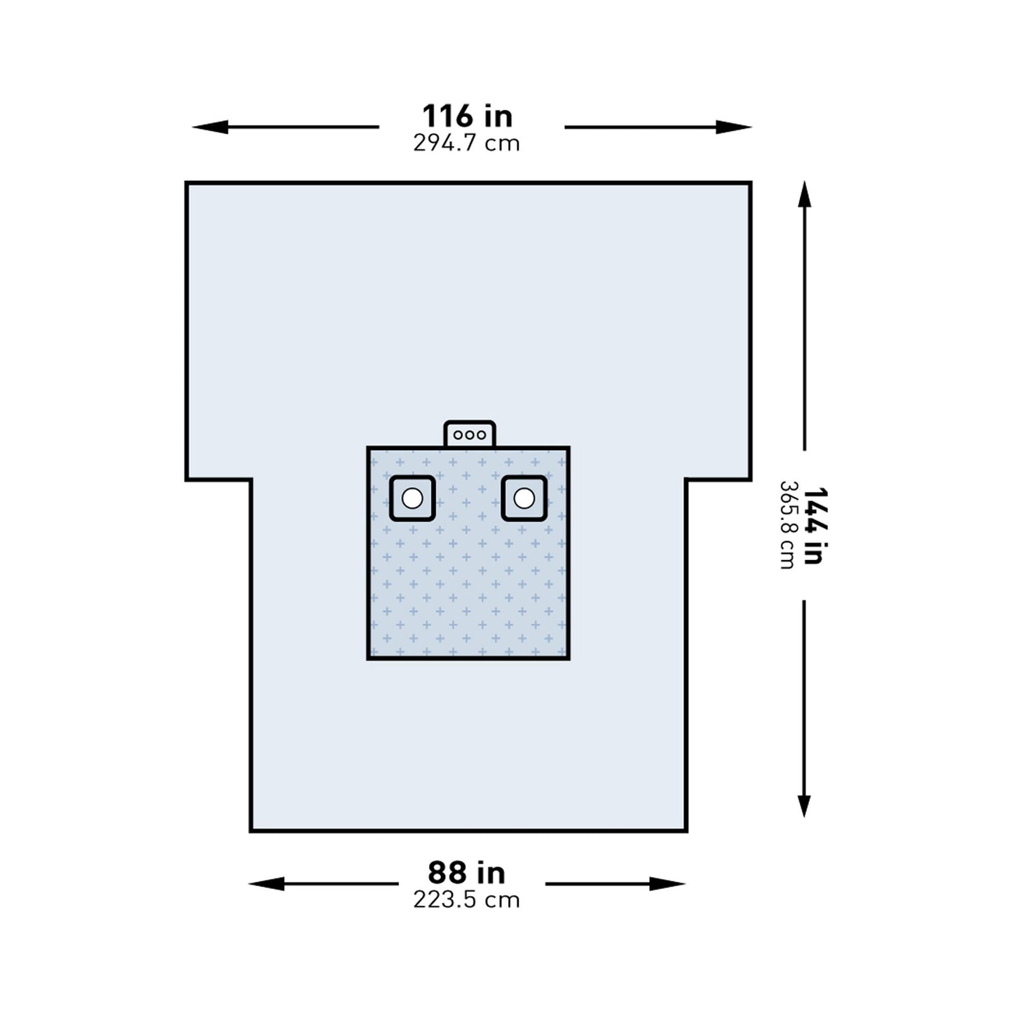 DRAPE, SURGICAL ORTHO BILATERAL 116"X88"X144"
