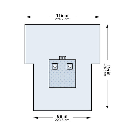DRAPE, SURGICAL ORTHO BILATERAL 116"X88"X144"