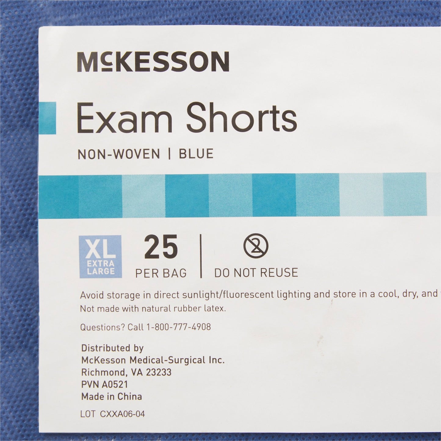 SHORTS, EXAM ORTHO BLU XLG 38"-48"