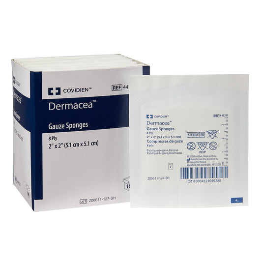 SPONGE, GAUZE DERMACEA 2"X2" 8PLY STR
