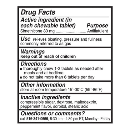 SIMETHICONE, TAB CHEW 80MG