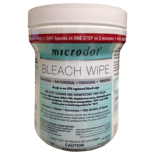 WIPE, WET BLEACH F/MICRODOT BLD GLUCOSE SYS 6X6"